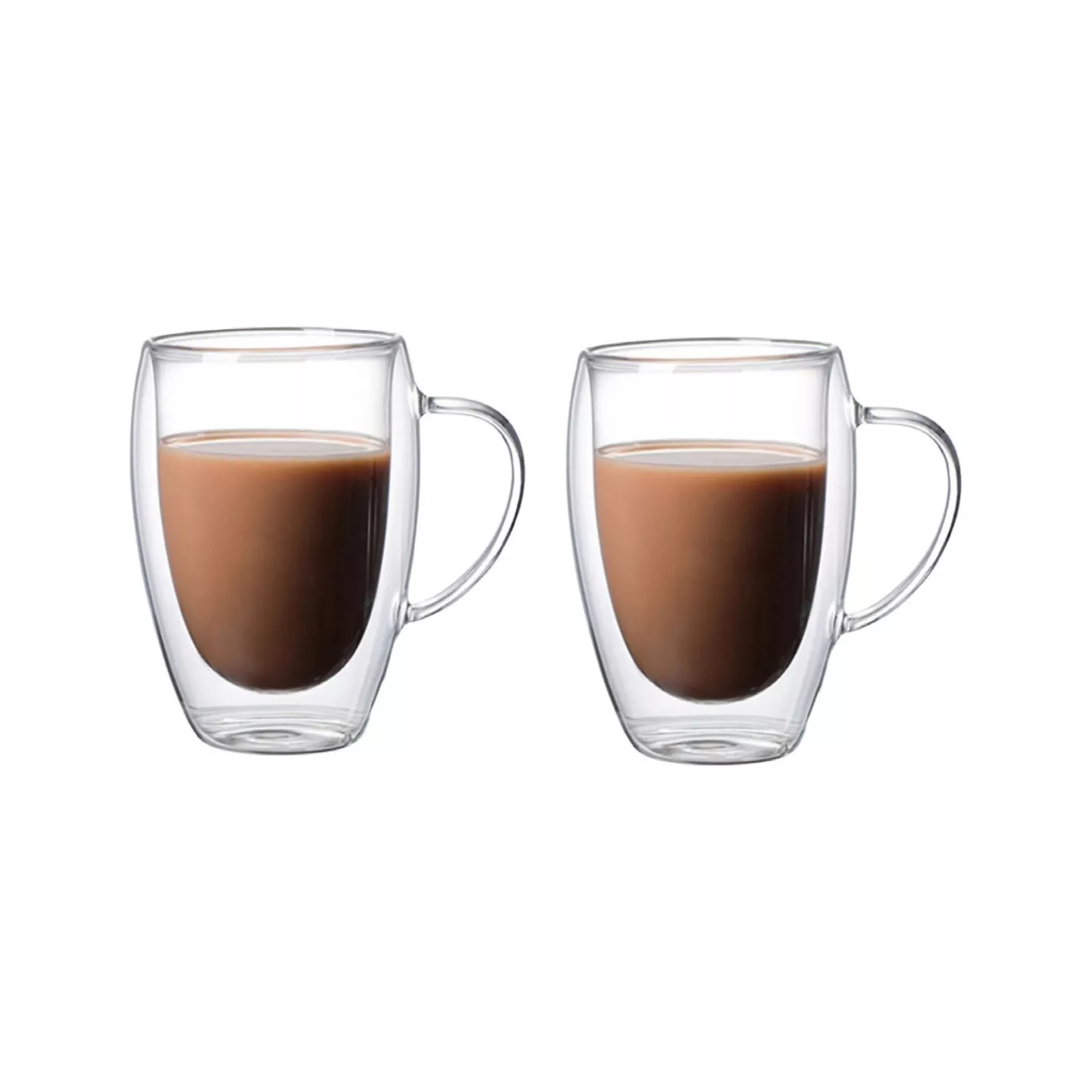 SET 4 MUG TAZAS CAFÉ TÉ DOBLE PARED VIDRIO 350 ML - 3