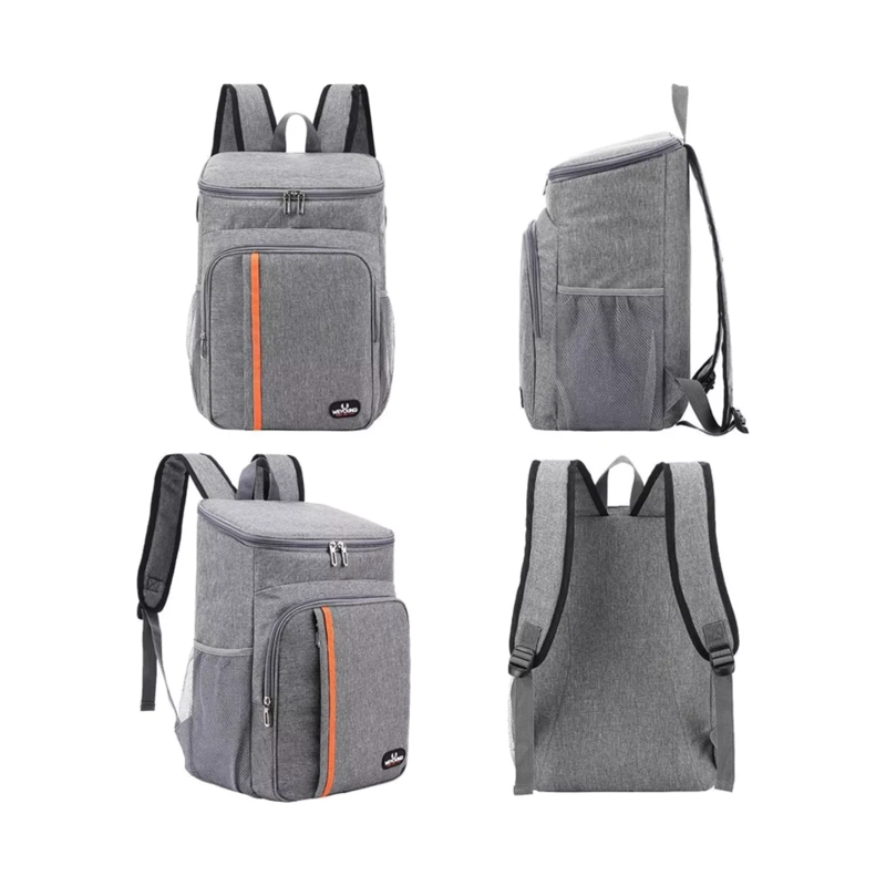 MOCHILA TÉRMICA ALIMENTOS IMPERMEABLE LISA GRIS 18 L - 3