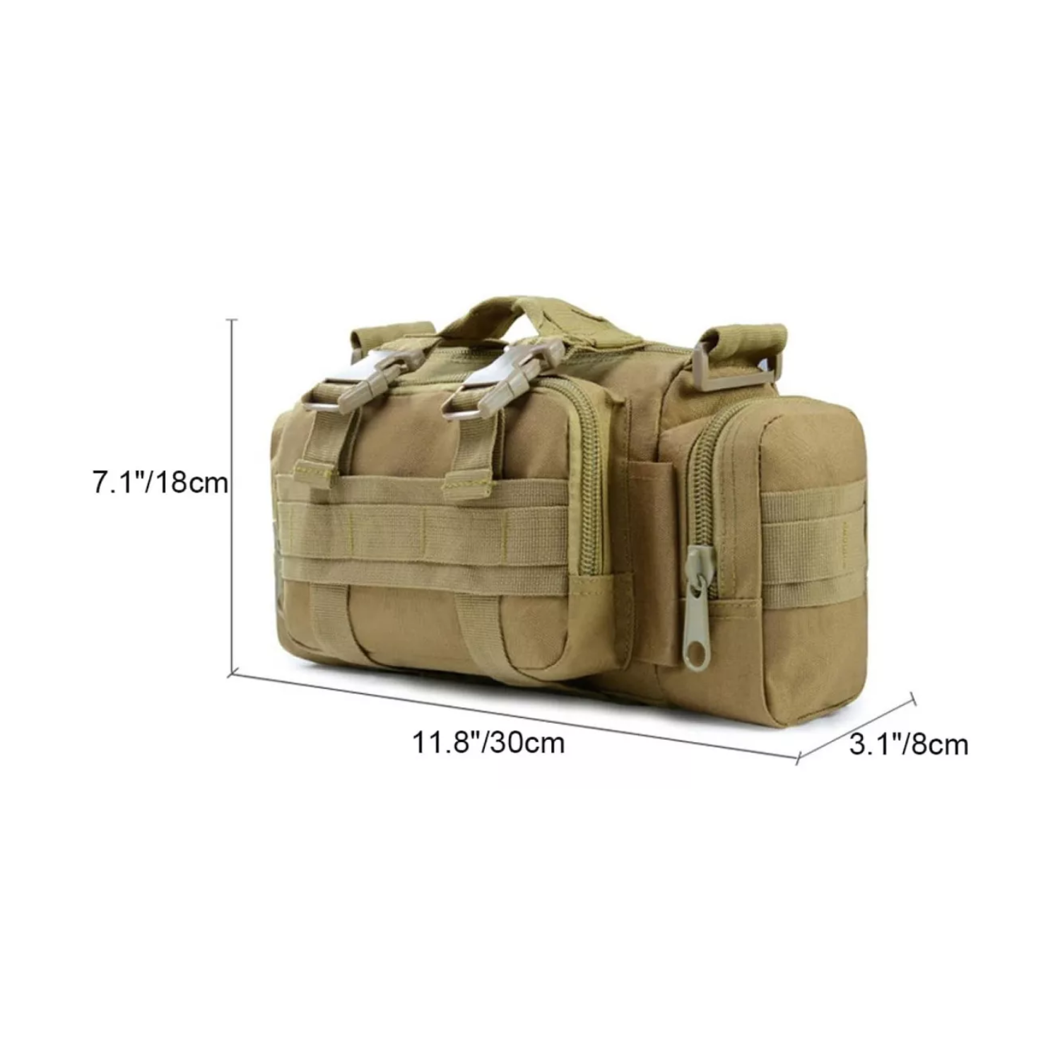 BOLSO IMPORTCLICK BANANO MILITAR TÁCTICO AJUSTABLE TELA LISO 30X18X8 CM - 3