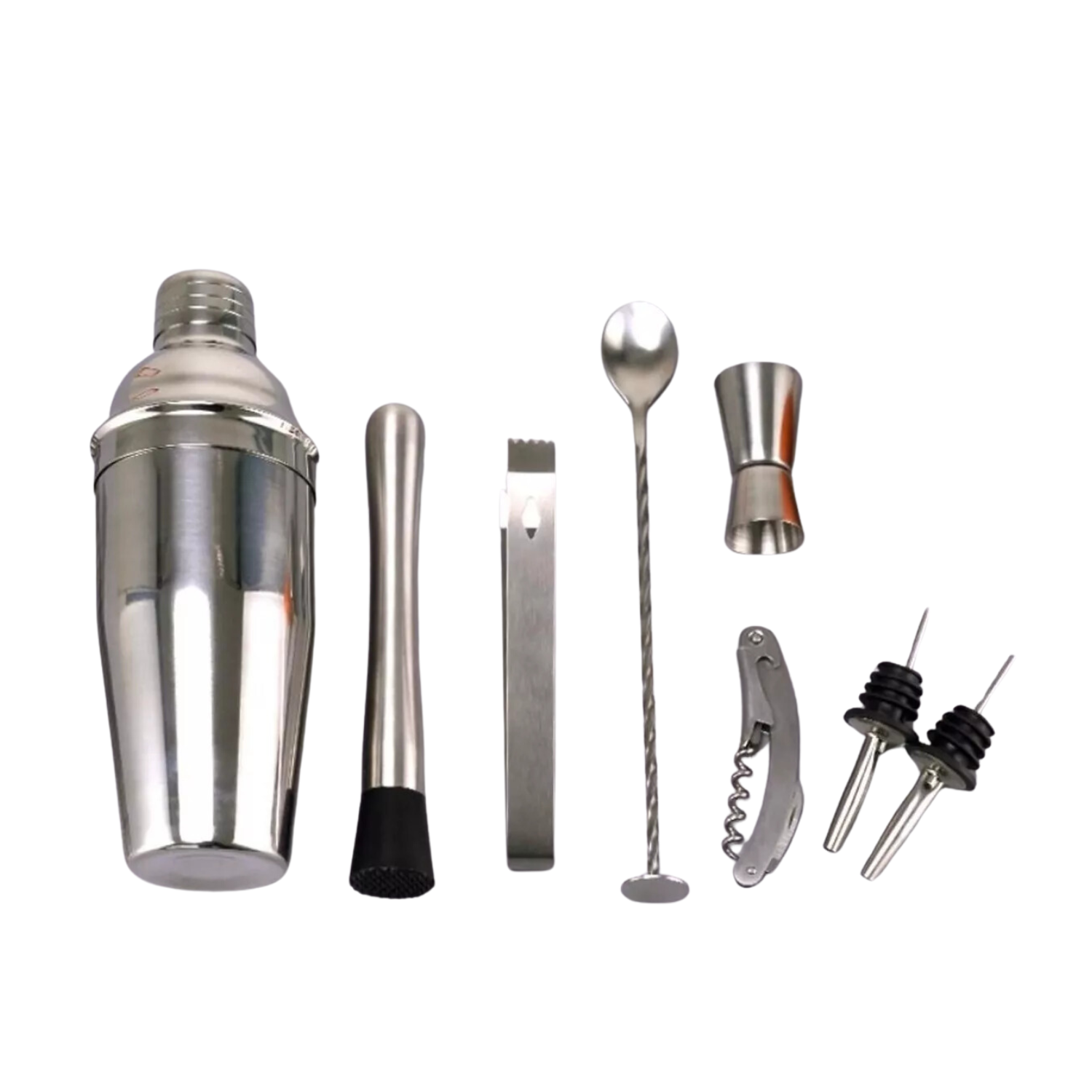 KIT JUEGO COCTELERA PROFESIONAL BAR 8 PIEZAS ACERO INOXIDABLE - 2