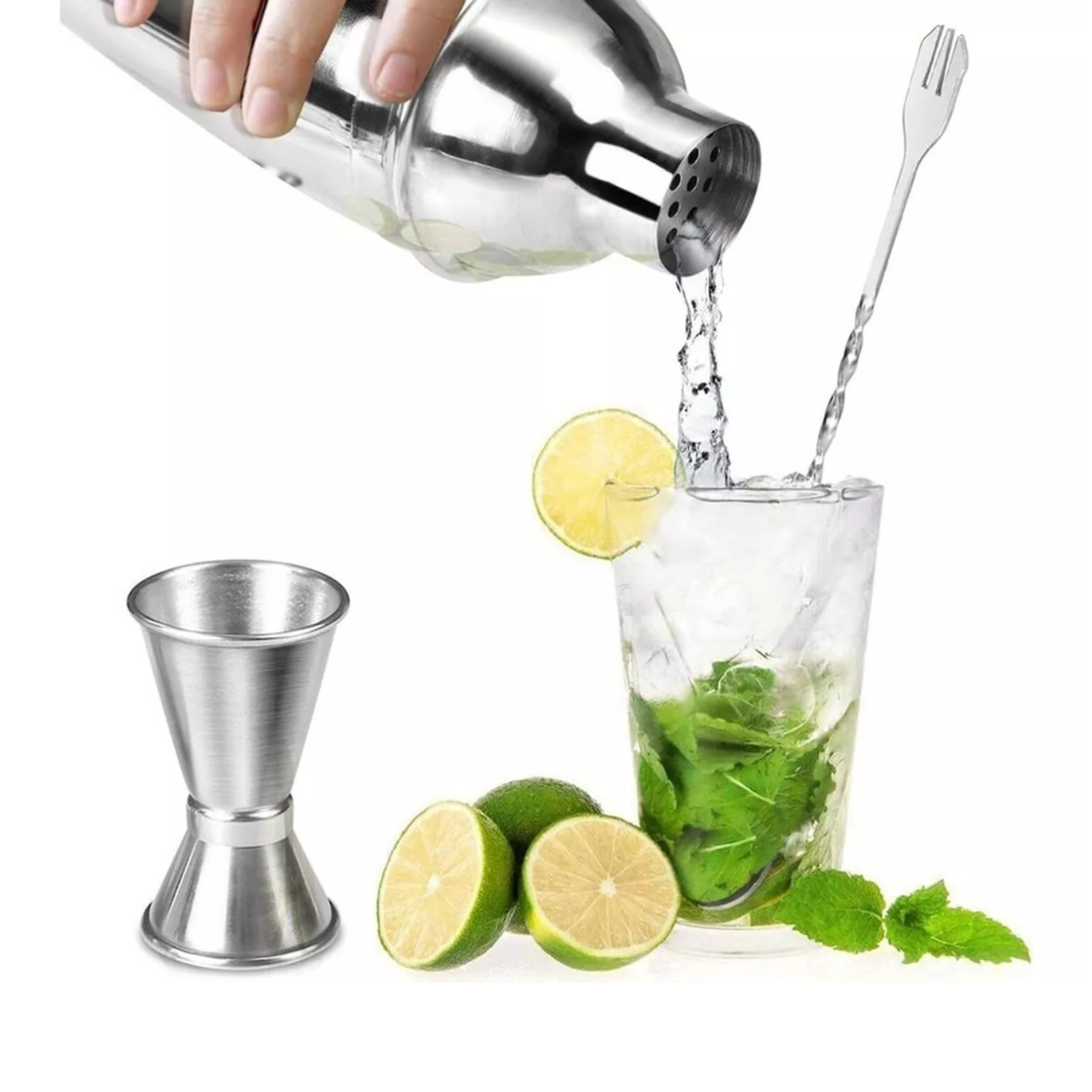 KIT JUEGO COCTELERA PROFESIONAL BAR 8 PIEZAS ACERO INOXIDABLE - 4