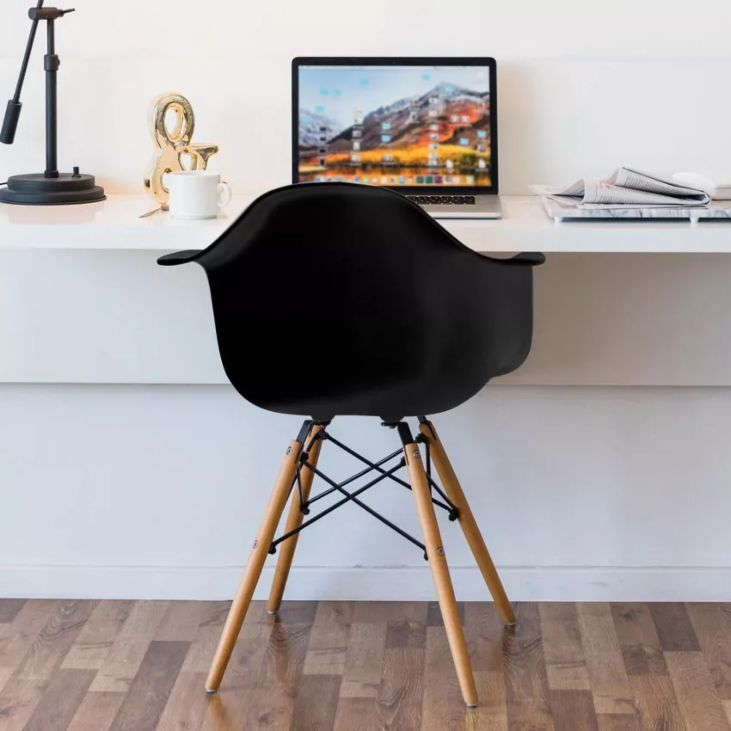 SILLA IMPORTCLICK NEGRO COMEDOR EAMES HOGAR BUTACA ESTRUCTURA - 4