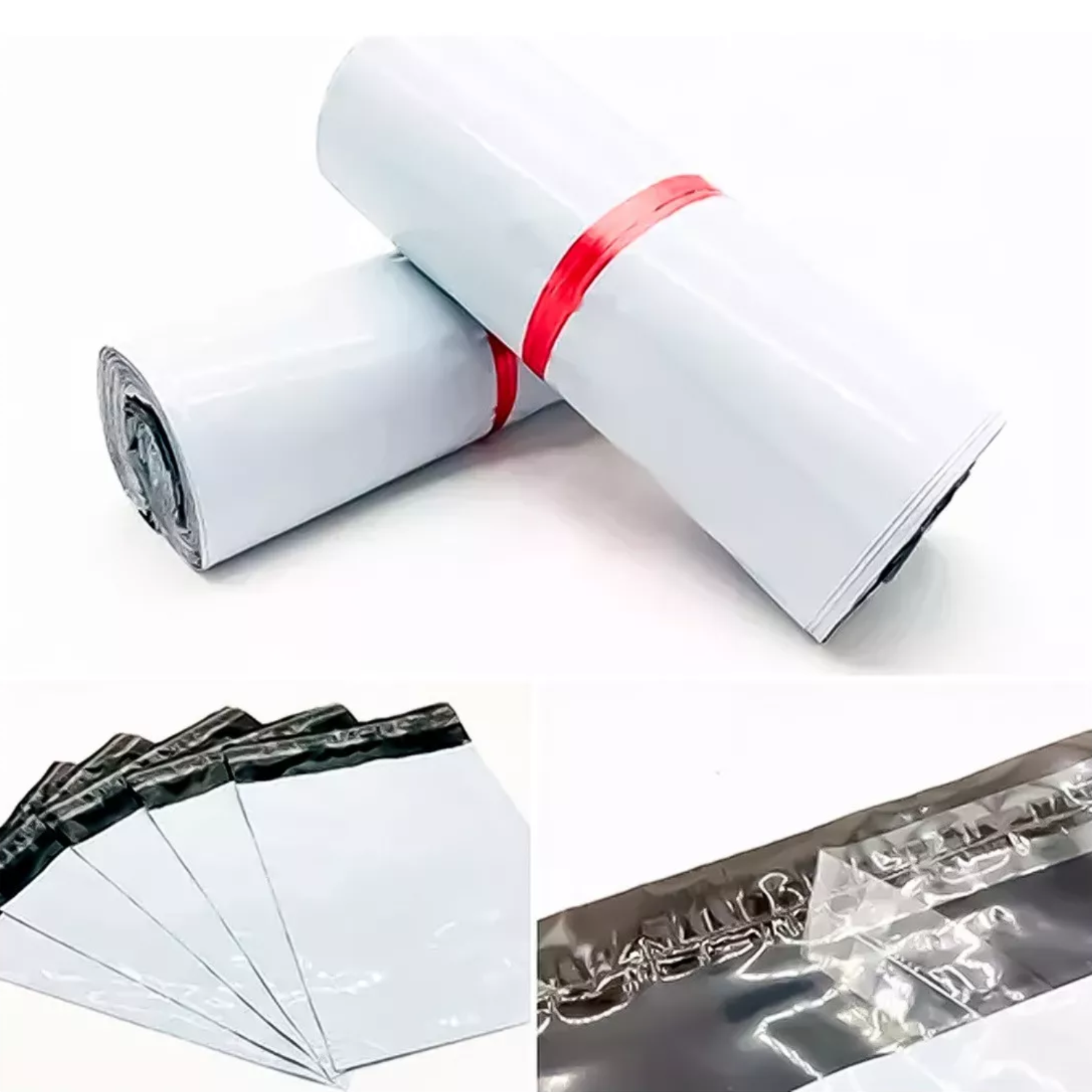PACK 100 BOLSAS EMBALAJE COURIER AUTOADHESIVO DESPACHO 35X45 CM BLANCA - 4