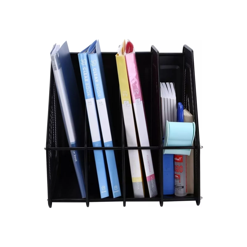 ORGANIZADOR LIBROS REVISTERO METAL ESCRITORIO 4 NIVELES 315X320X295 CM - 4