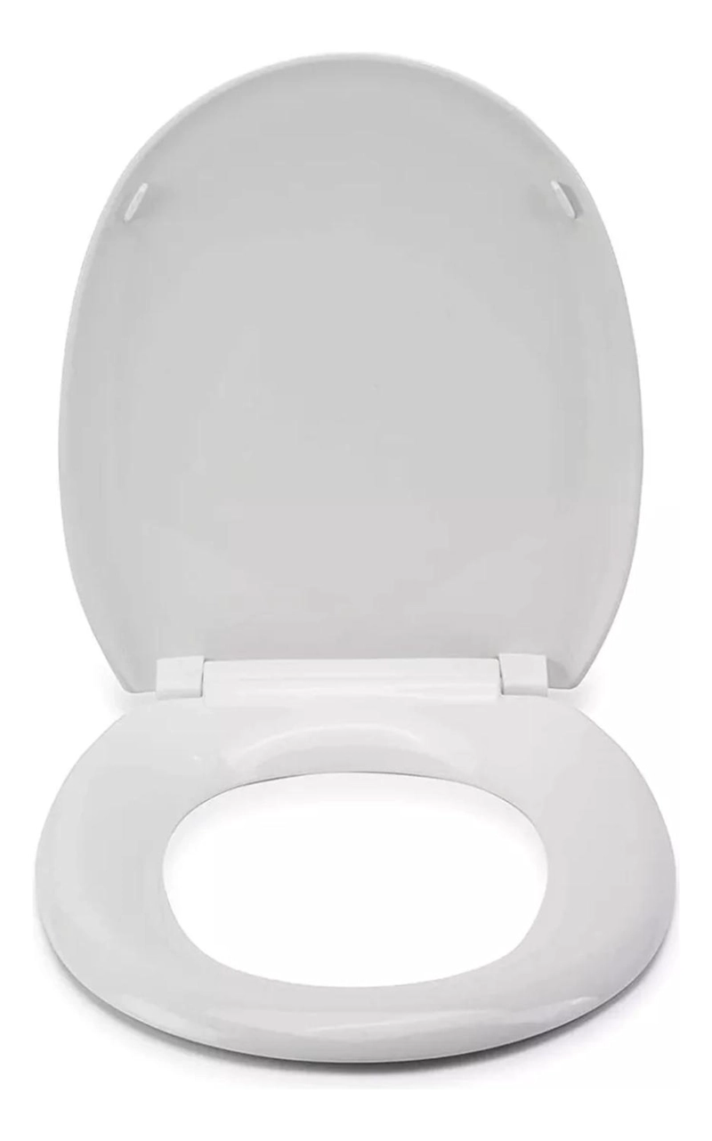 TAPA BAÑO WC ASIENTO INODORO REDONDO UNIVERSAL 6X36X42 CM BLANCO - 2