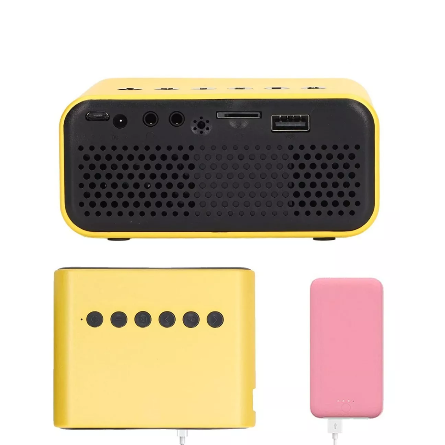 MINI PROYECTOR LED VIDEOS YT500 USB AMARILLO - 3