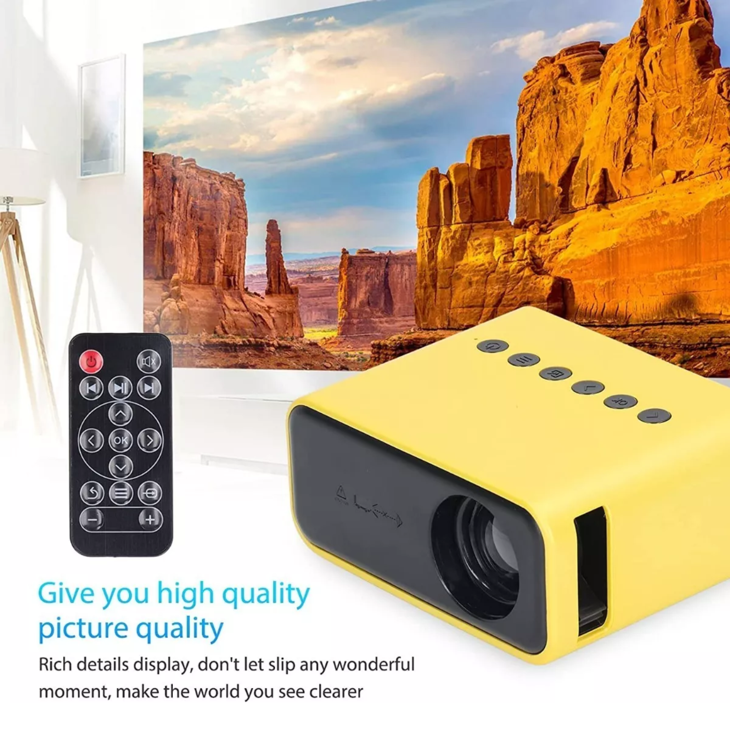 MINI PROYECTOR LED VIDEOS YT500 USB AMARILLO - 5