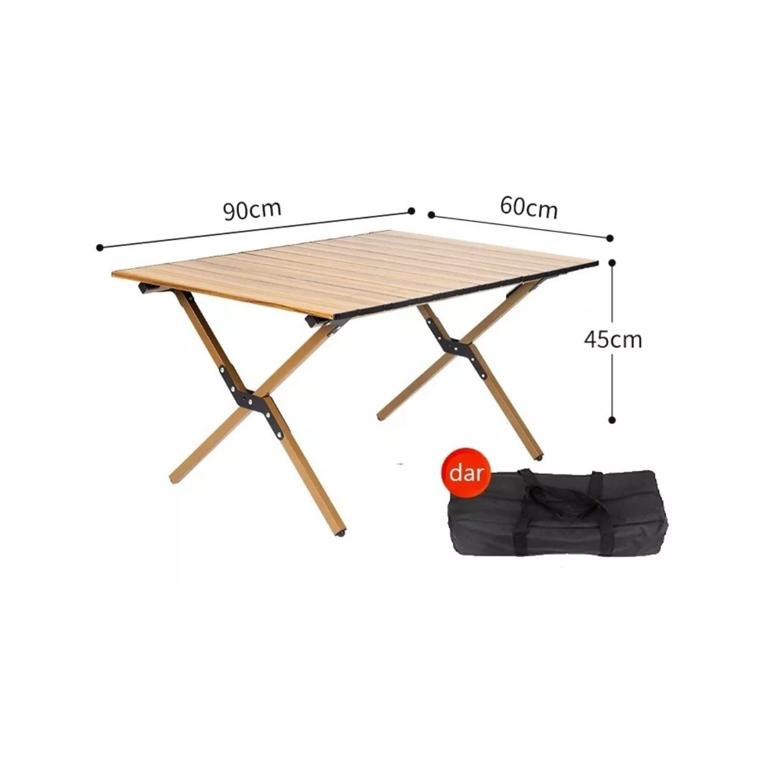 MESA IMPORTCLICK PEGABLE RECTÁNGULAR MULTIUSO PORTÁTIL CAMPING VIAJE 90X60 CM MADERA - 3