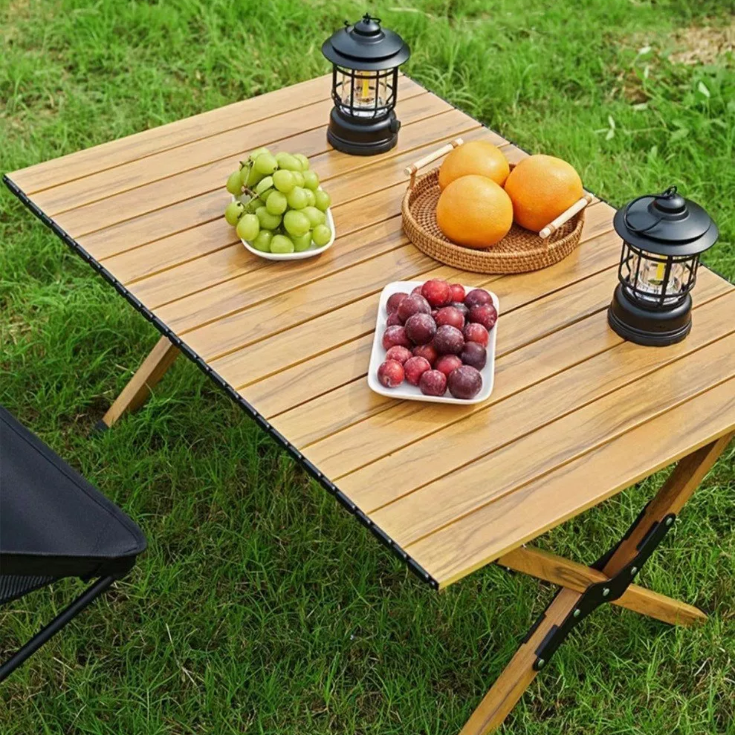 MESA IMPORTCLICK PEGABLE RECTÁNGULAR MULTIUSO PORTÁTIL CAMPING VIAJE 90X60 CM MADERA - 5