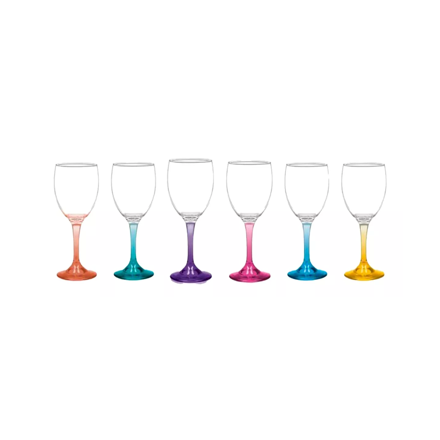 SET 6 COPAS CHAMPAÑA COCKTAIL VIDRIO 300 ML AZUL - 1