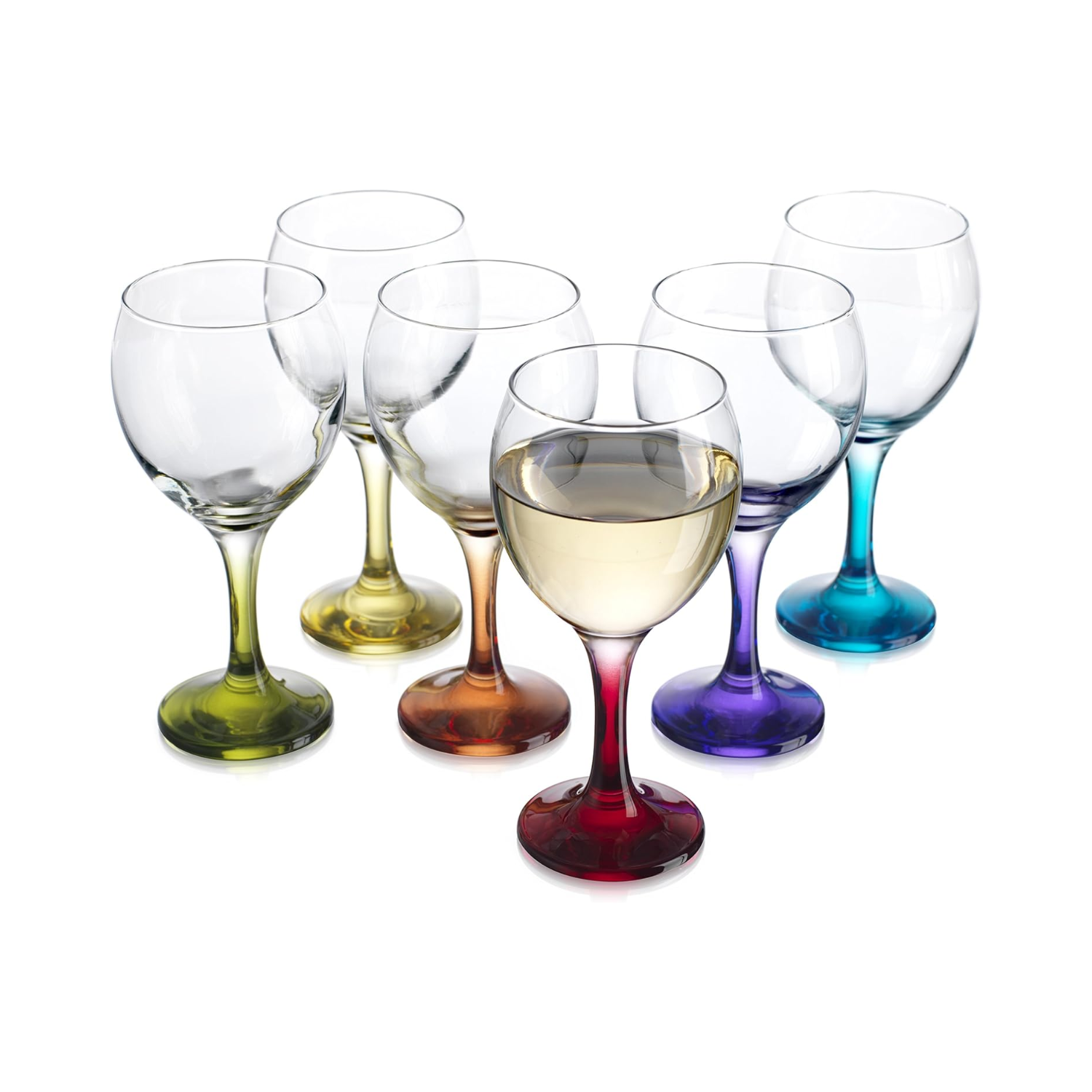 SET 6 COPAS CHAMPAÑA COCKTAIL VIDRIO 300 ML AZUL - 2