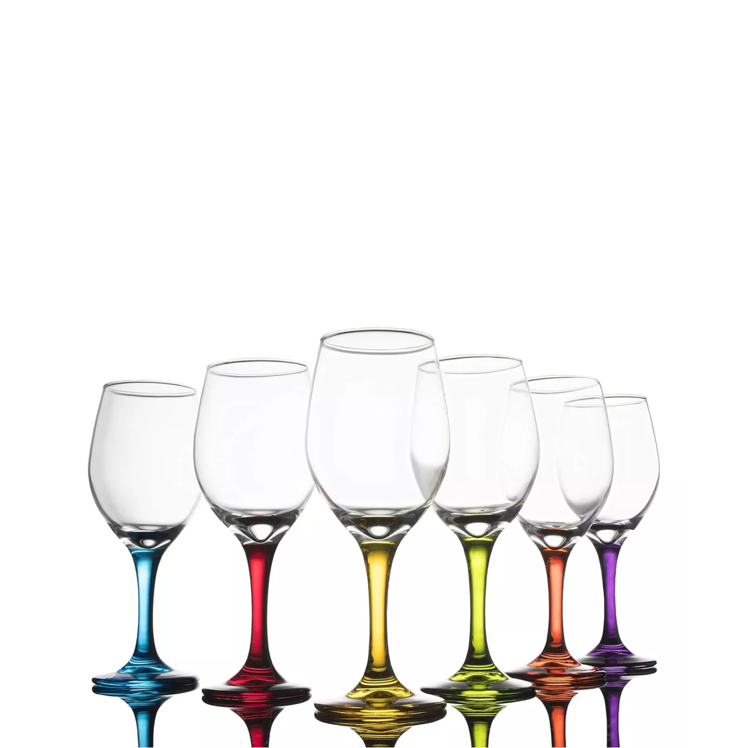 SET 6 COPAS CHAMPAÑA COCKTAIL VIDRIO 300 ML AZUL - 3