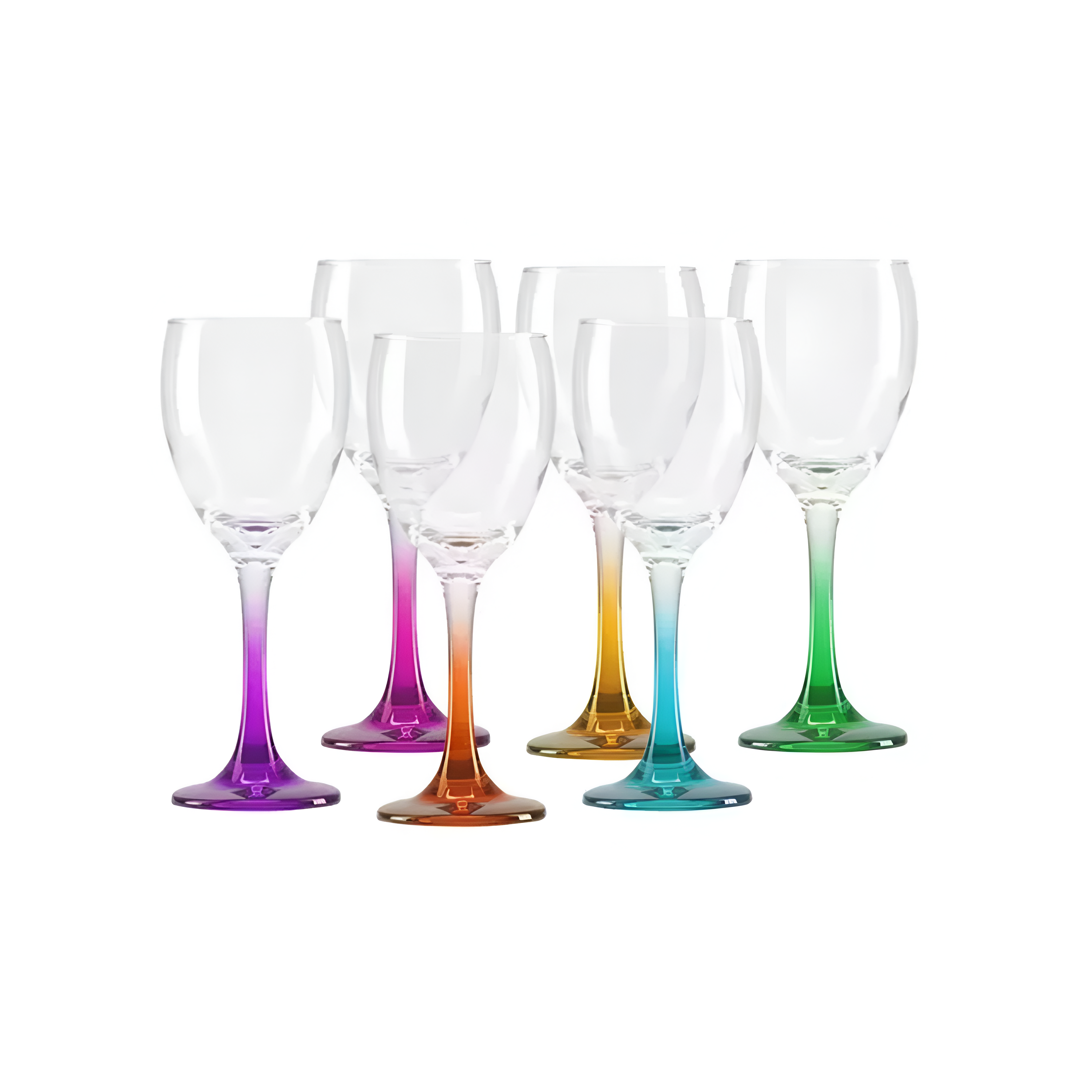 SET 6 COPAS CHAMPAÑA COCKTAIL VIDRIO 300 ML AZUL - 4