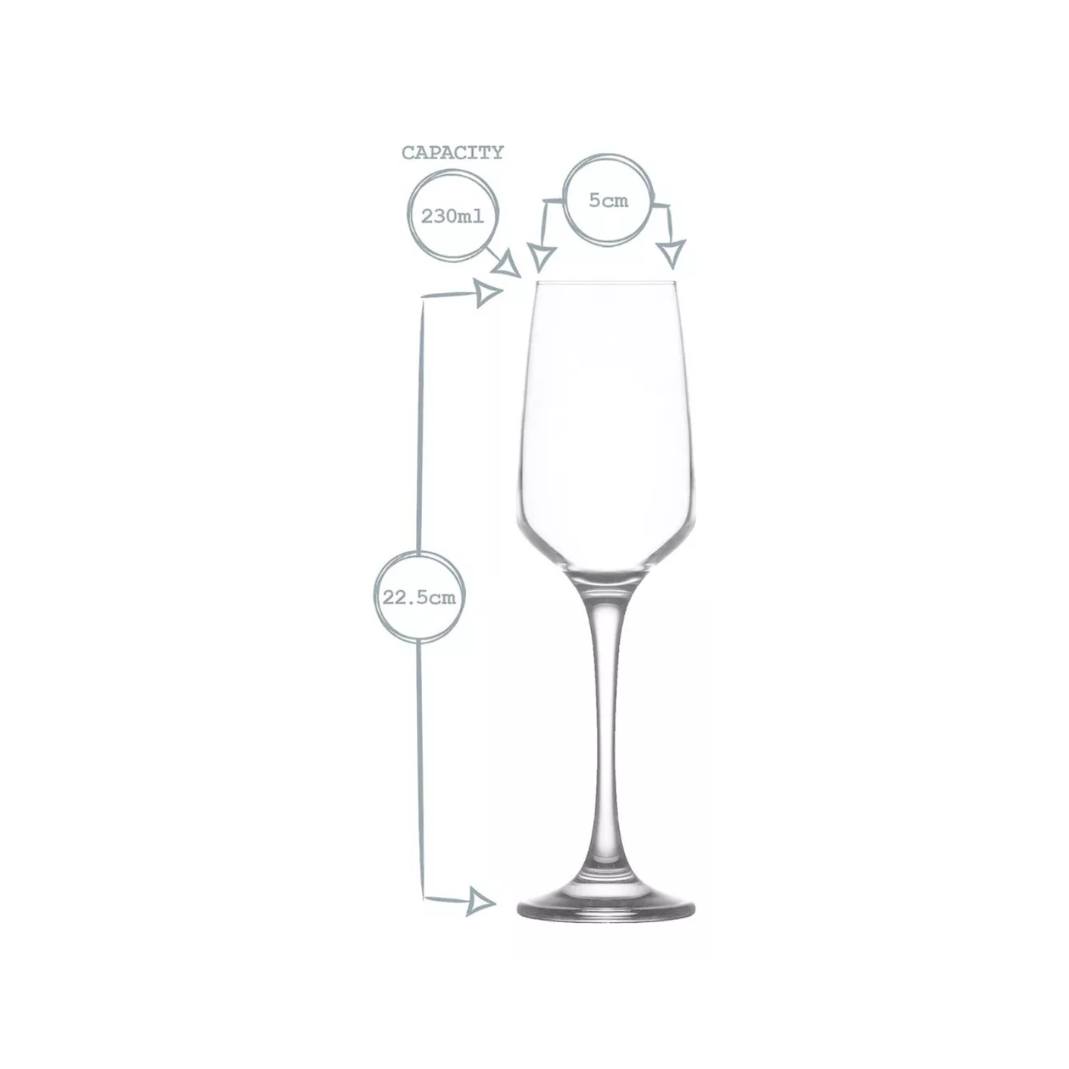 SET 6 COPAS CHAMPAGNE CÓCTEL VIDRIO 230 ML CRISTAL - 3