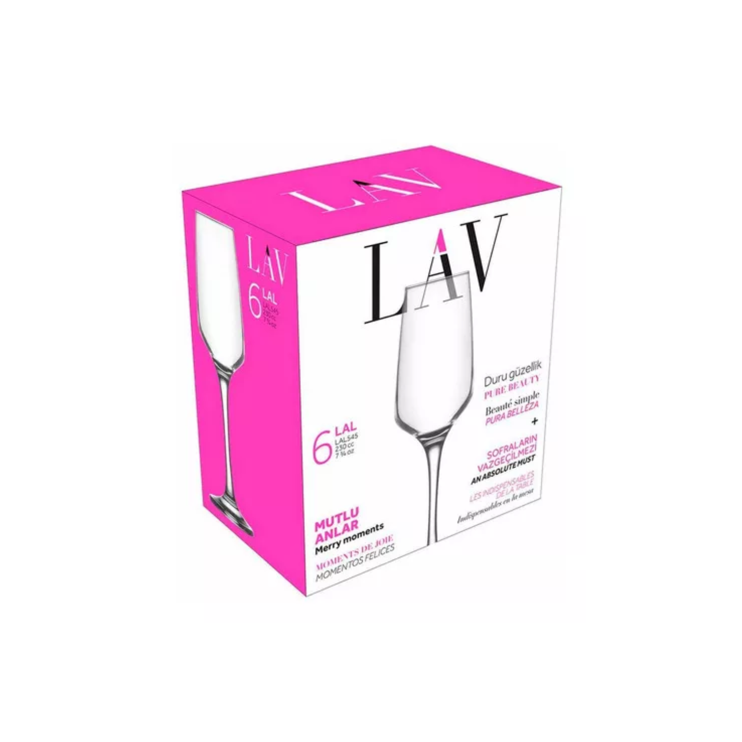 SET 6 COPAS CHAMPAGNE CÓCTEL VIDRIO 230 ML CRISTAL - 4