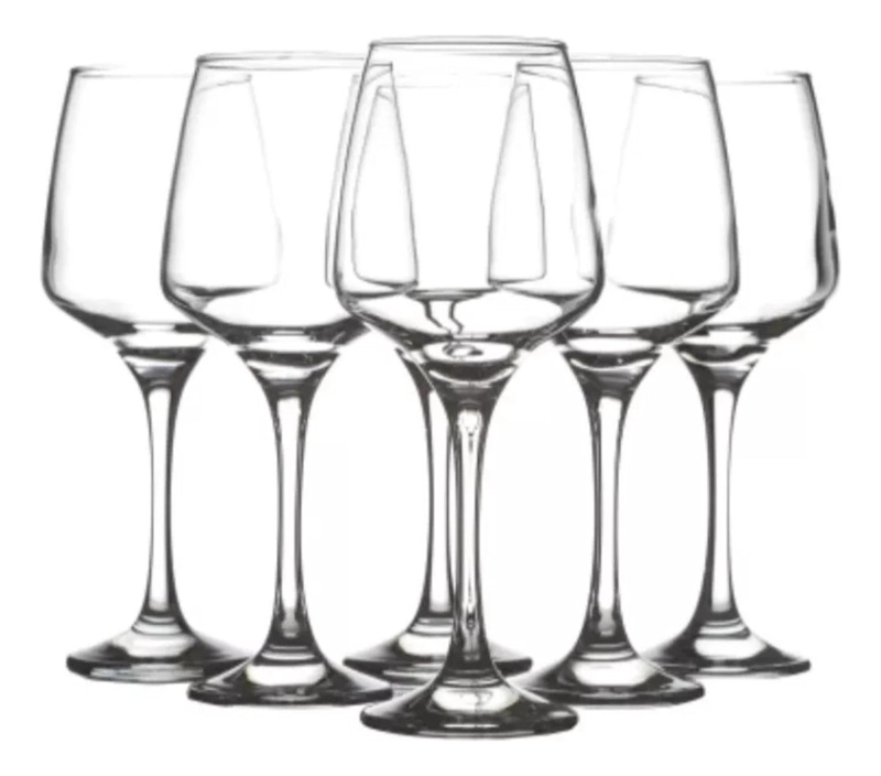 SET 6 COPAS VINO COCTEL VIDRIO 400 ML CRISTAL - 1