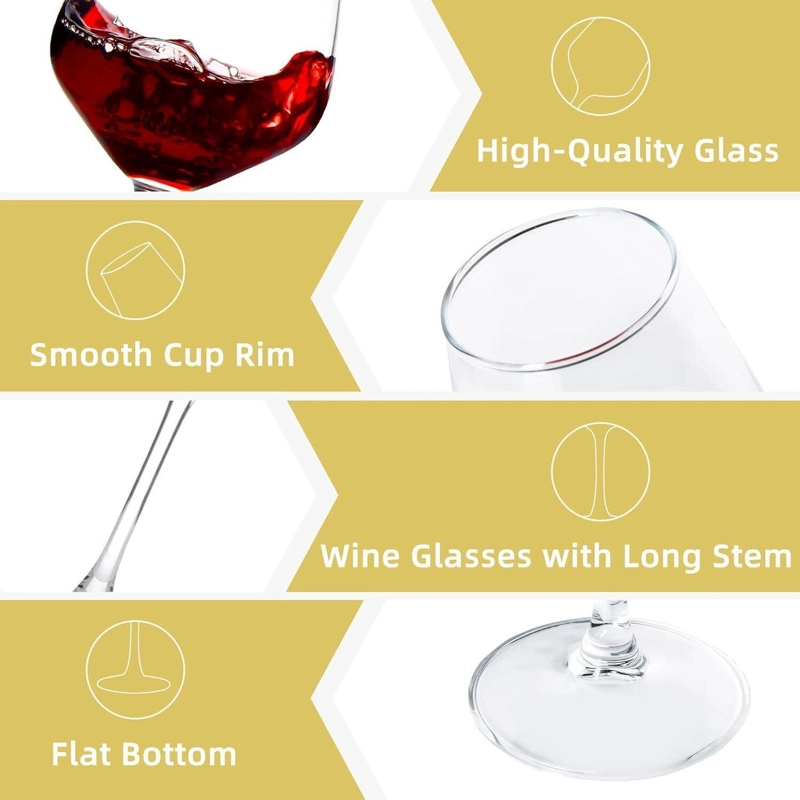 SET 6 COPAS VINO COCTEL VIDRIO 400 ML CRISTAL - 4
