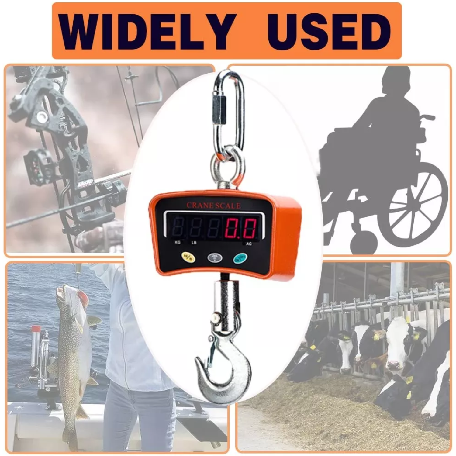 PESA BALANZA DIGITAL INDUSTRIAL RECARGABLE GANCHO 500 KG - 5