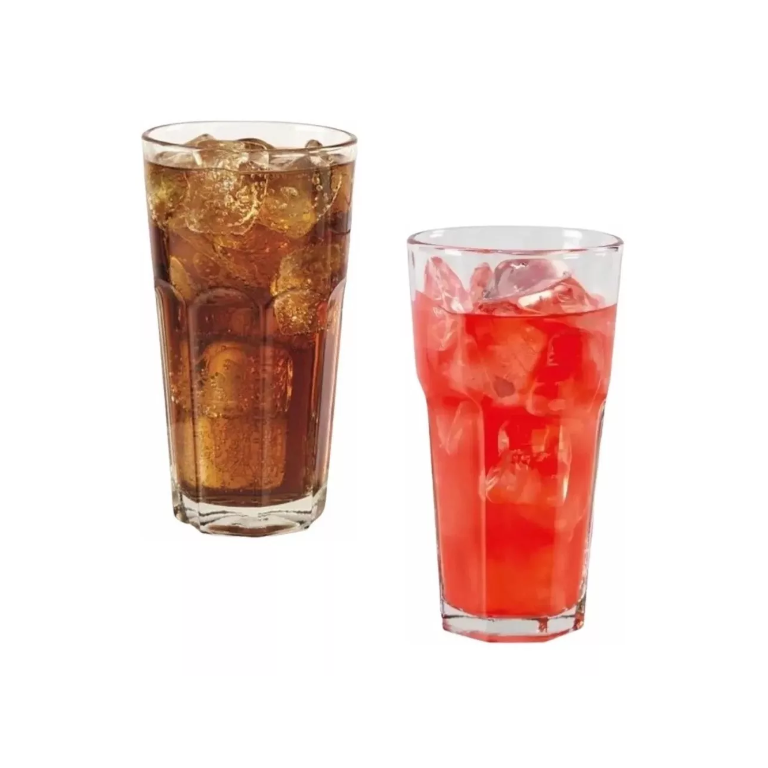 SET 6 VASOS AGUA BEBIDA CÓCTEL VIDRIO 468 ML TRANSPARENTE - 4