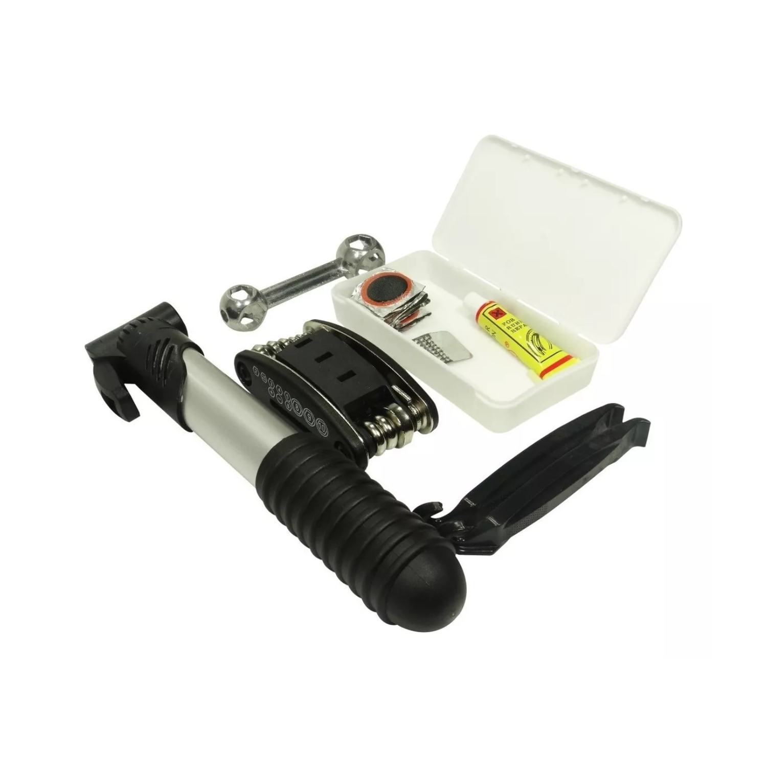 KIT HERRAMIENTAS REPARACIÓN PARA BICICLETAS + BOMBA NEUMÁTICOS - 3