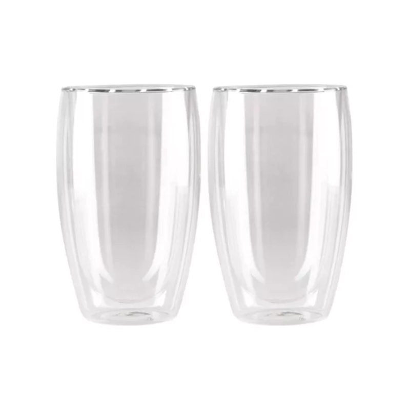 PACK 2 VASOS DOBLE PARED VIDRIO 473 ML TRANSPARENTE - 1