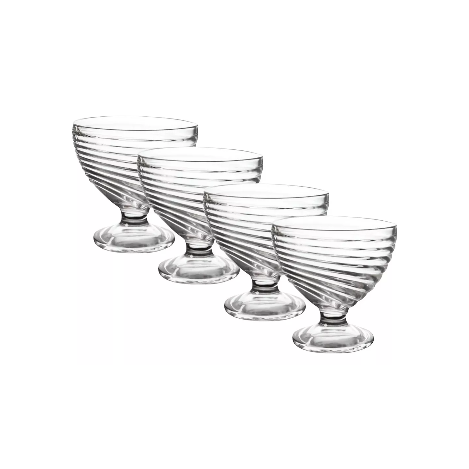 SET 4 COPAS ELEGANTE HELADOS POSTRES VIDRIO 300 ML - 1