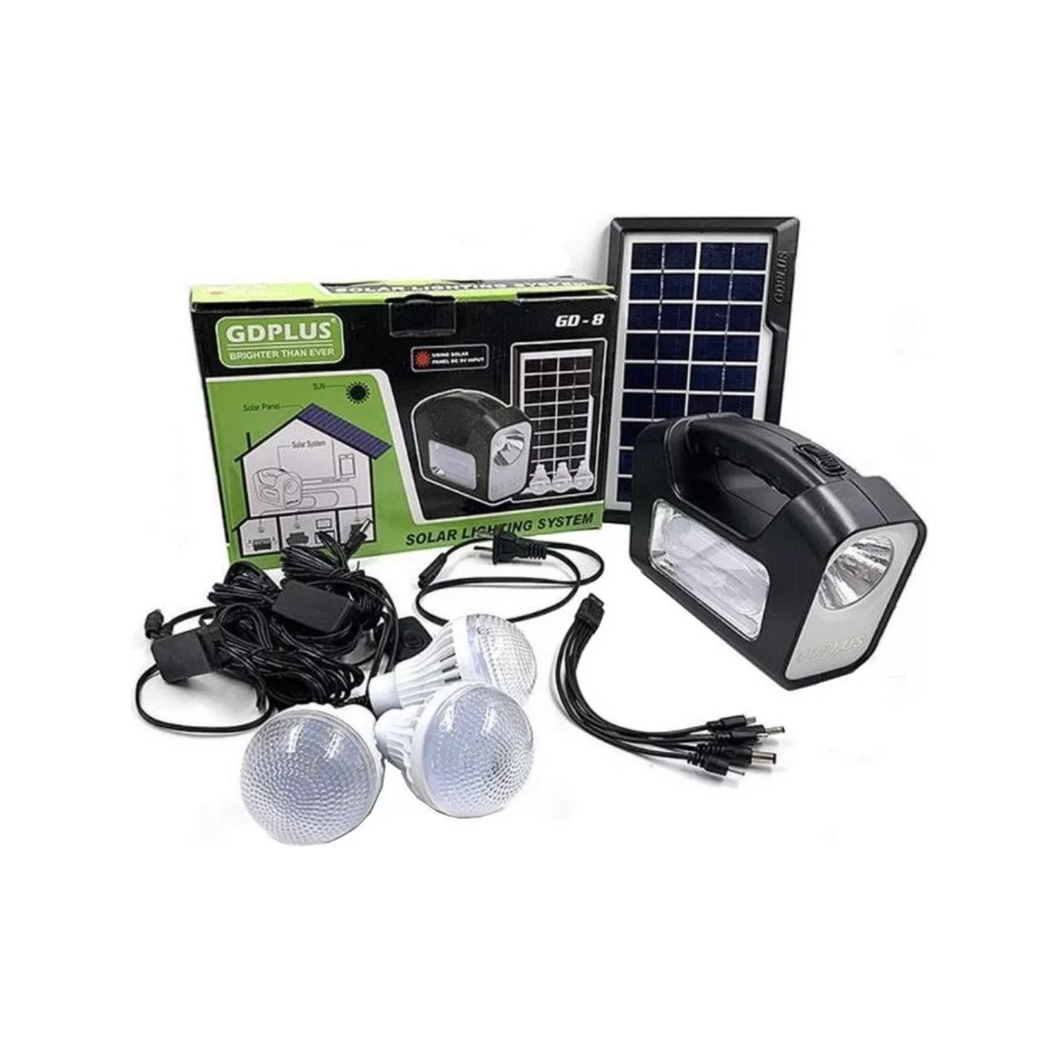 KIT CAMPING AMPOLLETAS LED SOLAR 36 HRS 220V USB - 1