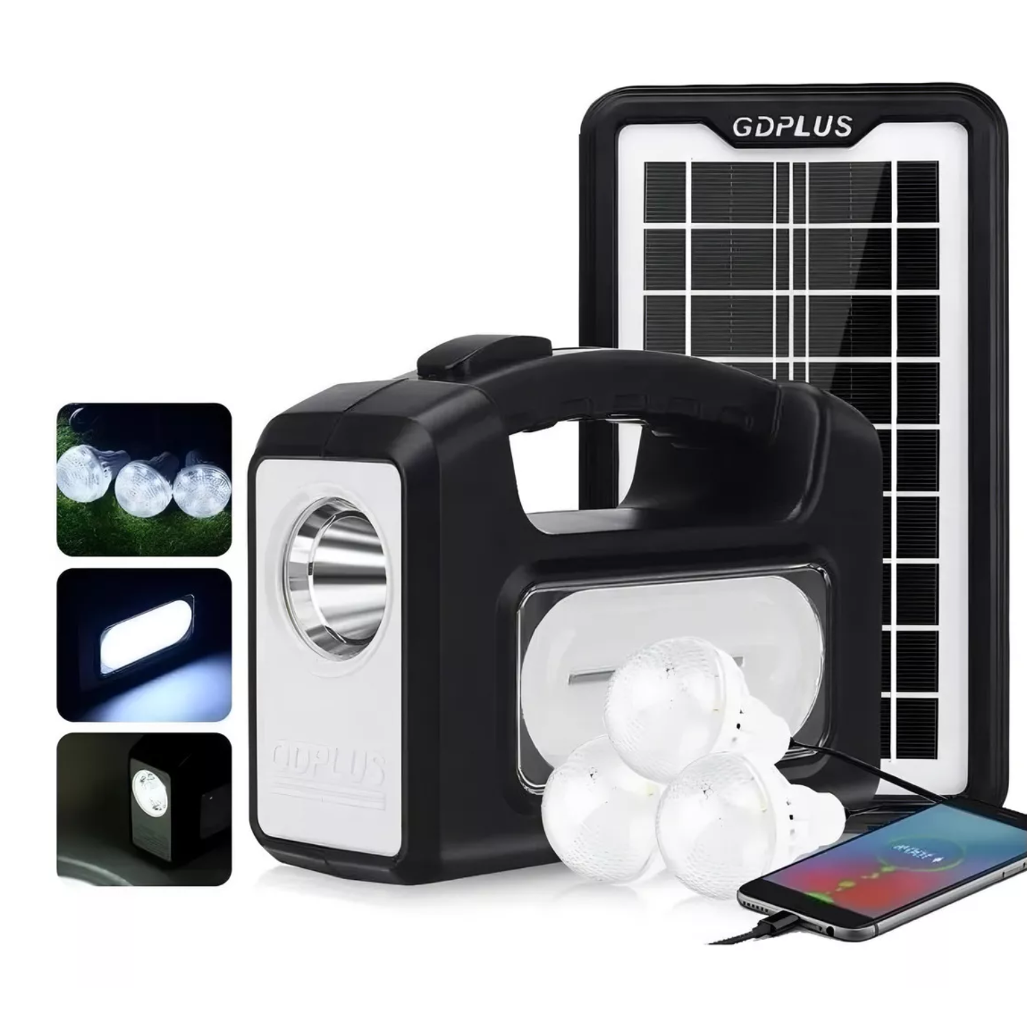 KIT CAMPING AMPOLLETAS LED SOLAR 36 HRS 220V USB - 2