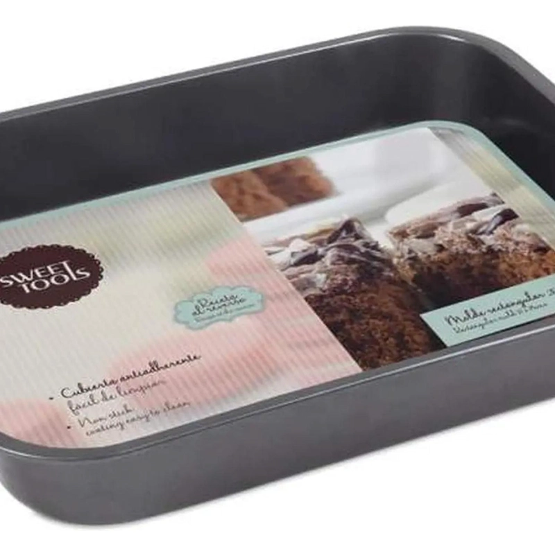 MOLDE PASTELERIA HORNO BROWNIES RECTANGULAR METAL 37X 27X1 CM - 2