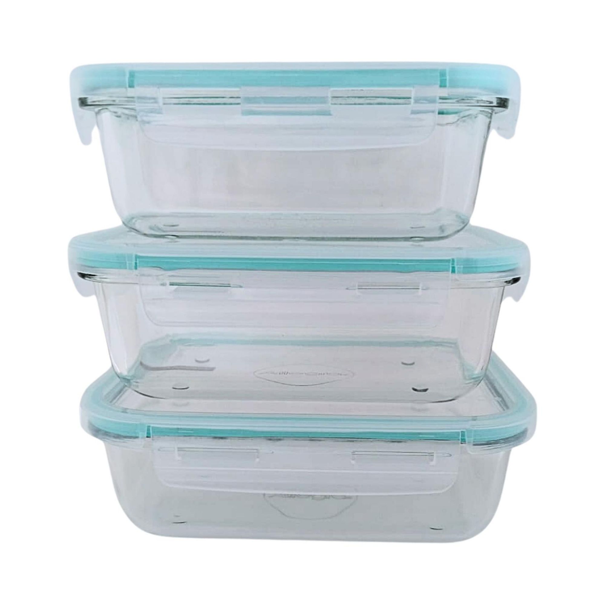 SET 3 TUPPER HERMÉTICO VIDRIO PARA ALIMENTOS COMIDA - 2