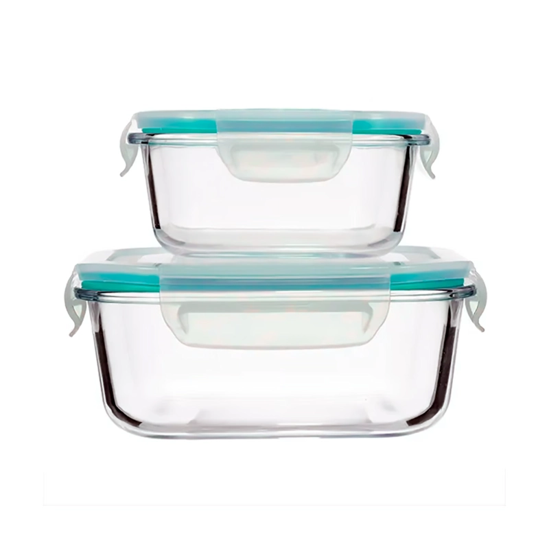 SET 3 TUPPER HERMÉTICO VIDRIO PARA ALIMENTOS COMIDA - 4