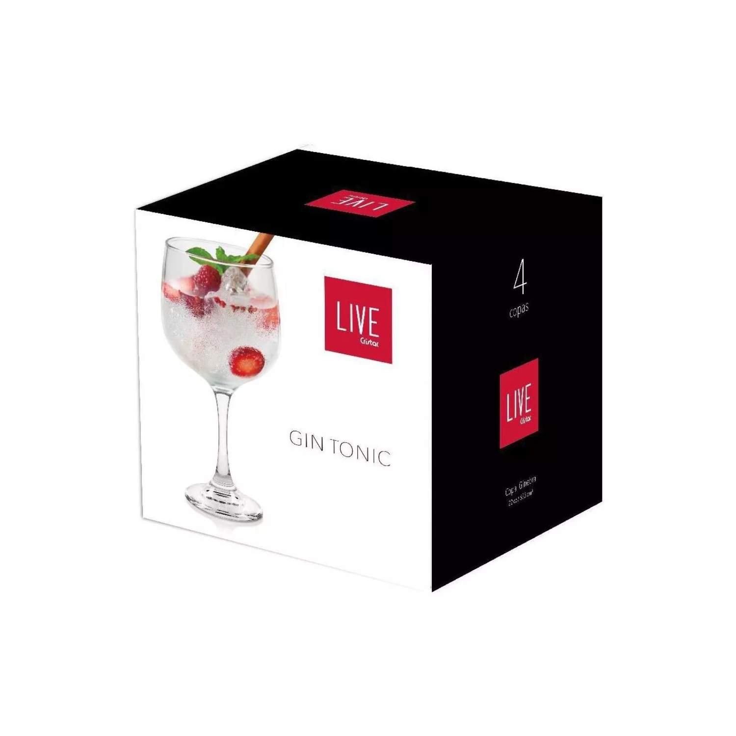 SET 4 COPAS GIN CÓCTEL VIDRIO 653 ML - 4