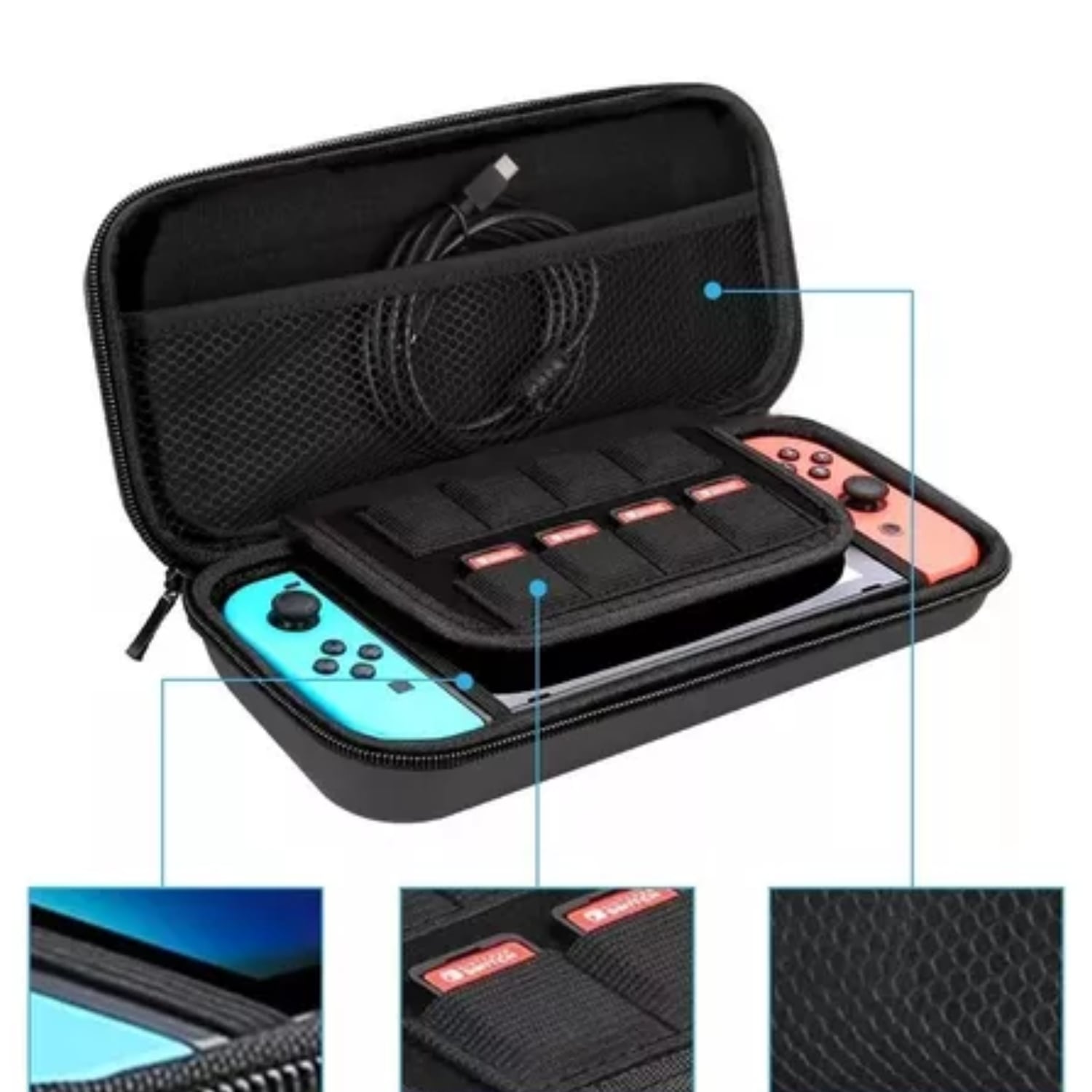 CARCASA ESTUCHE PROTECTOR NINTENDO SWITCH NORMAL 17 EN 1 - 2