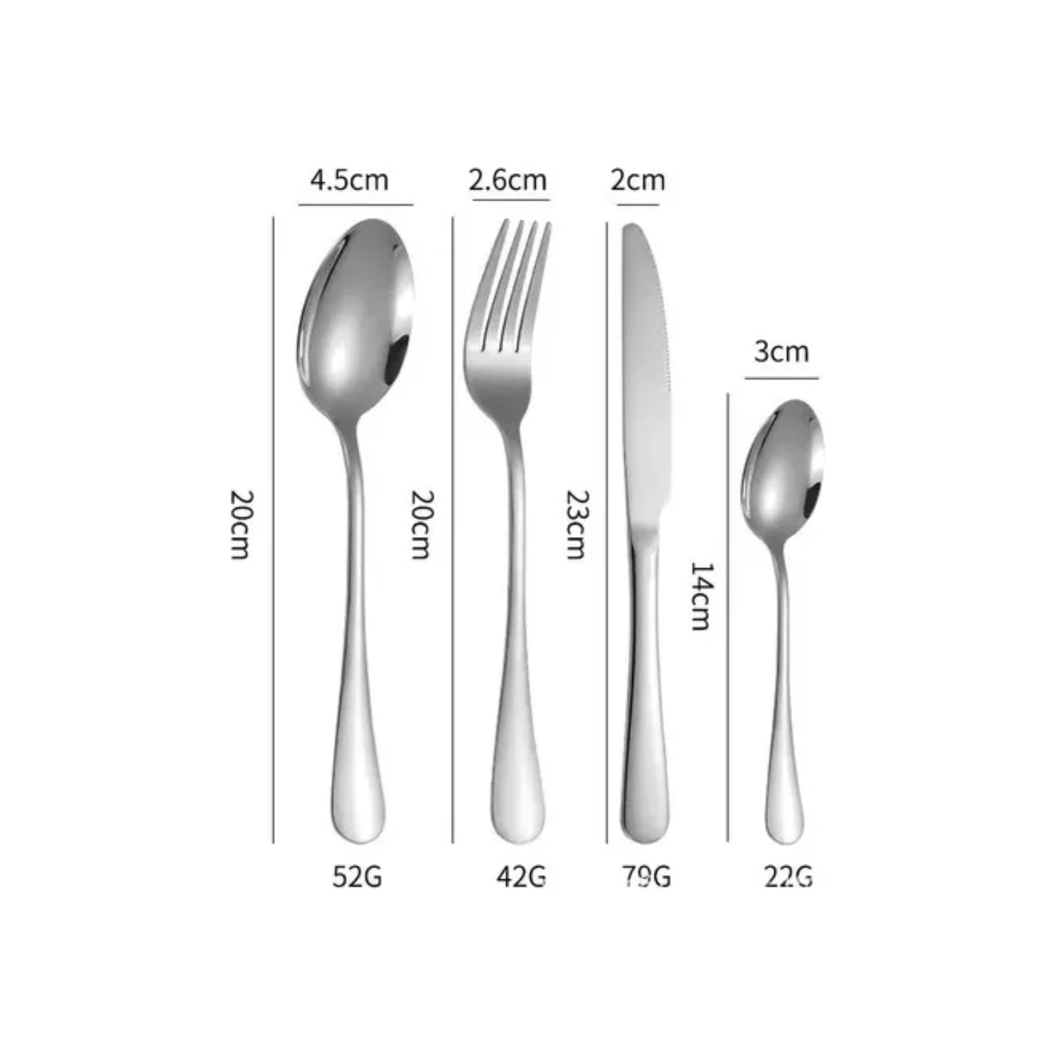 SET CUBIERTOS 24 PIEZAS ACERO INOXIDABLE DLX - 3