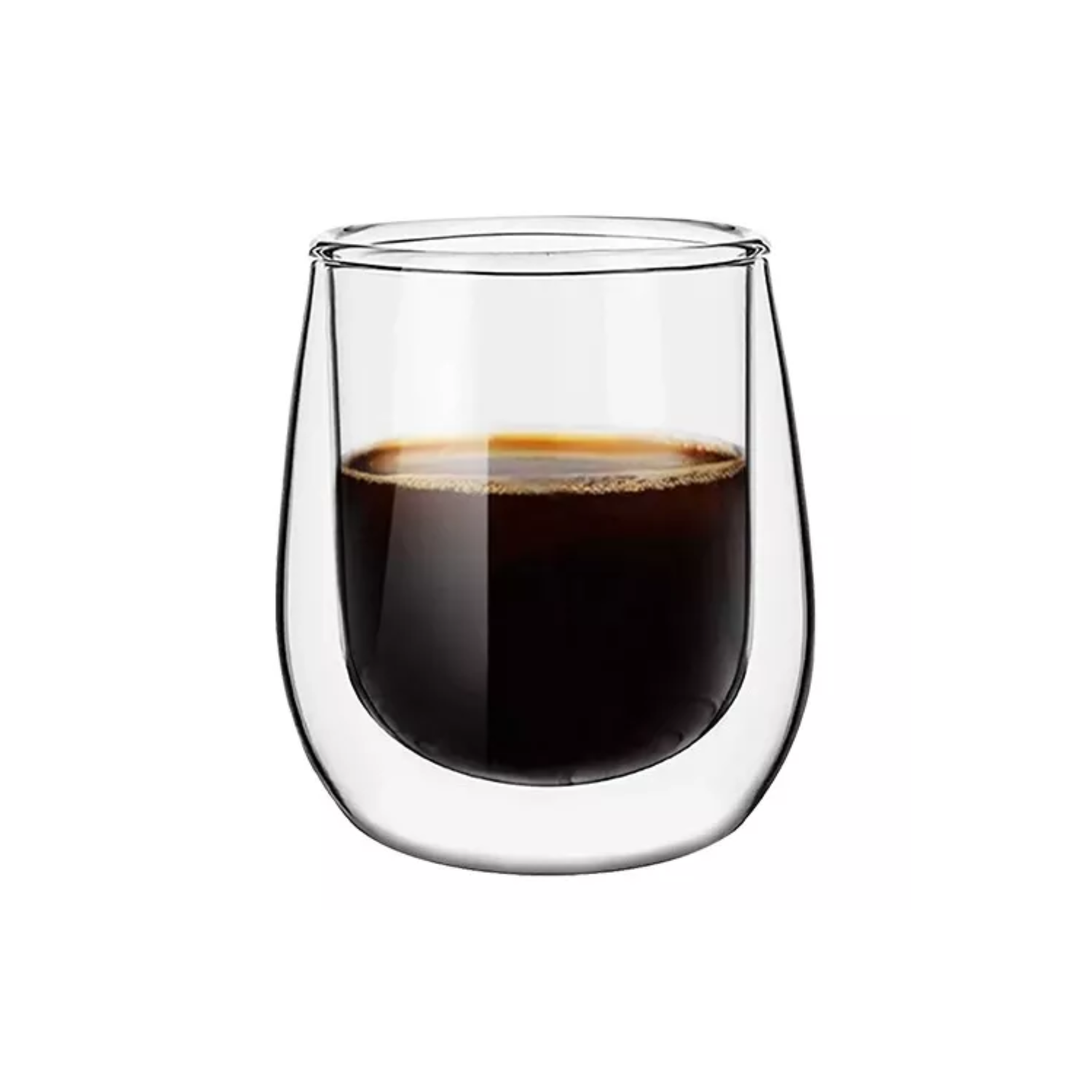 SET 4 TAZAS MUG CAFÉ EXPRESO DOBLE PARED VIDRIO 80 ML - 4