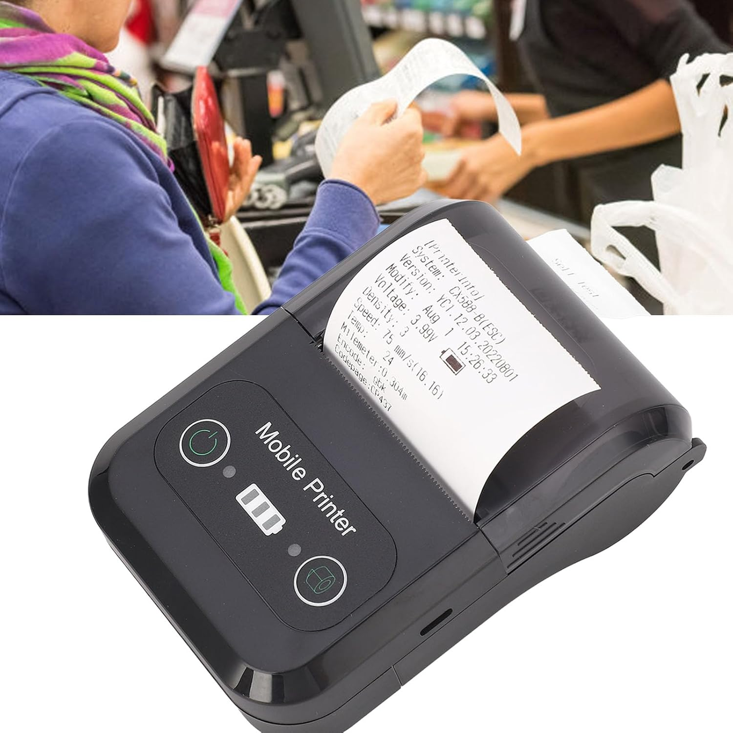 MINI IMPRESORA TÉRMICA BLUETOOTH PORTÁTIL 58 MM - 5