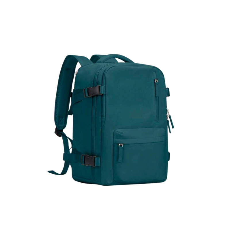 MOCHILA VIAJE GRAN CAPACIDAD USB TELA VERDE DLX - 1