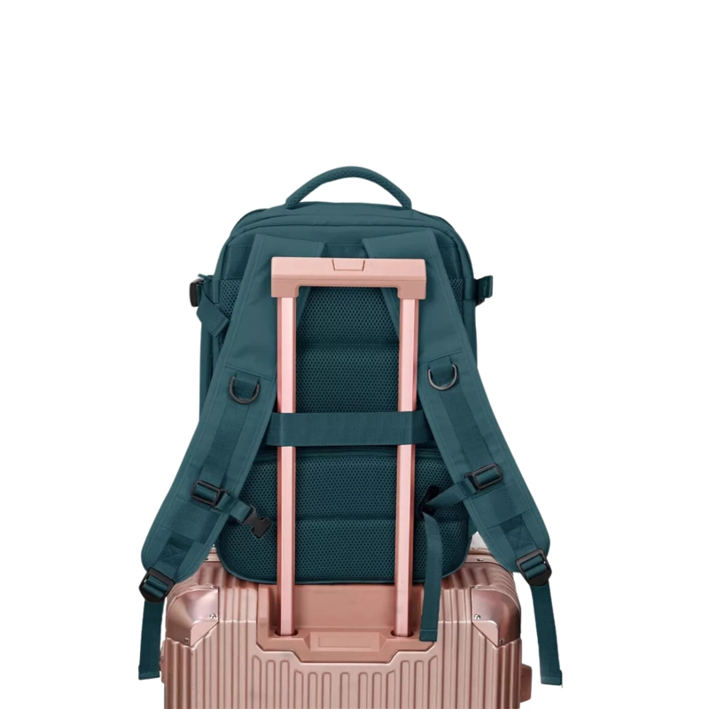 MOCHILA VIAJE GRAN CAPACIDAD USB TELA VERDE DLX - 3