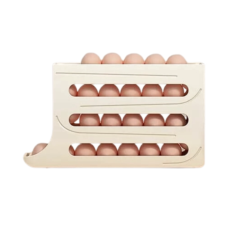 ORGANIZADOR PORTAHUEVOS 4 NIVELES 30 HUEVOS 35,9X7 CM BLANCO - 3