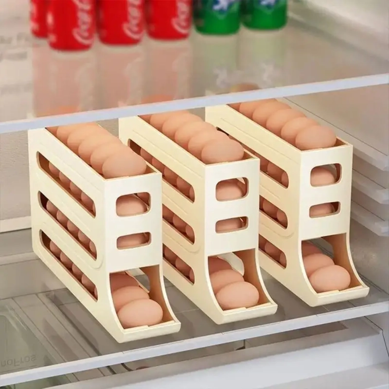 ORGANIZADOR PORTAHUEVOS 4 NIVELES 30 HUEVOS 35,9X7 CM BLANCO - 5