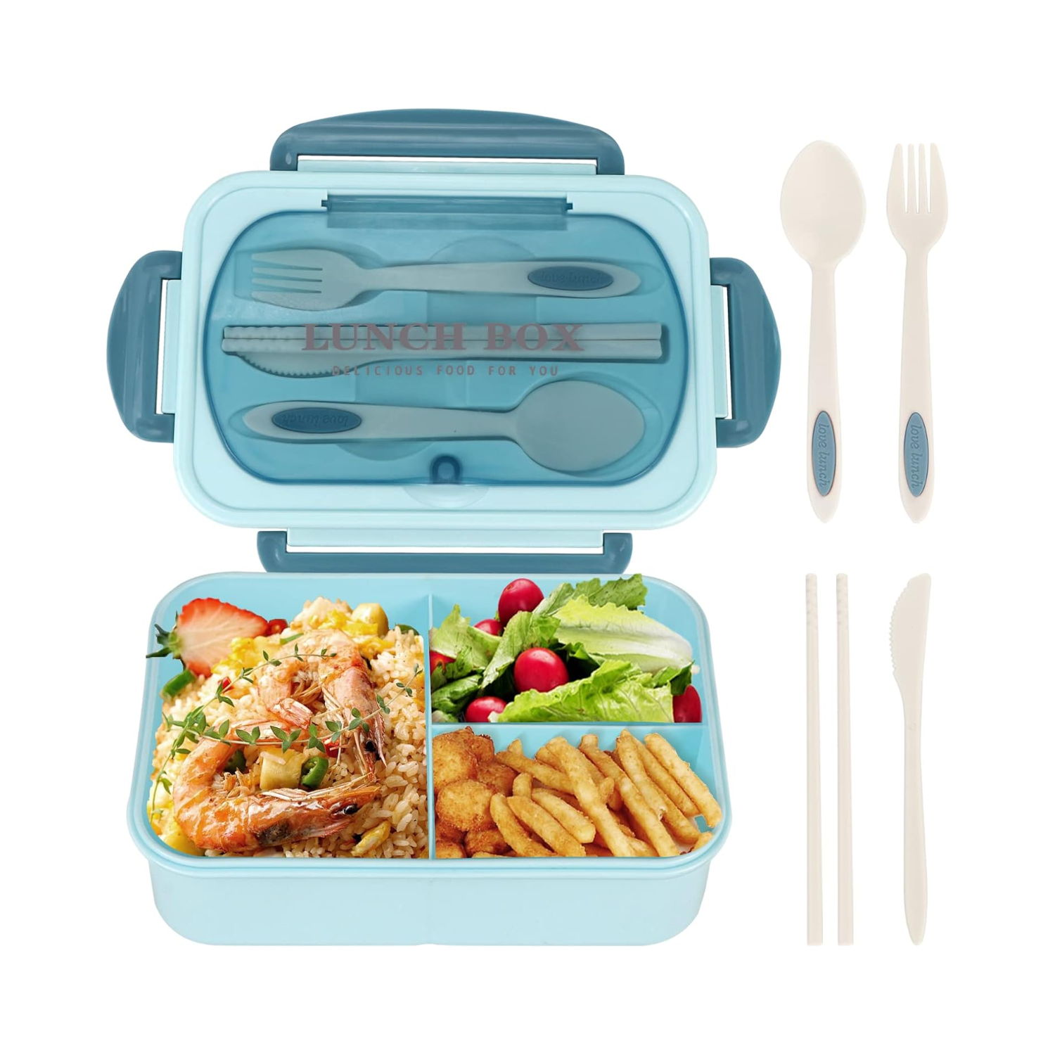 TUPPER CONTENEDOR MICROONDAS ALIMENTOS SERVICIO CELESTE - 1
