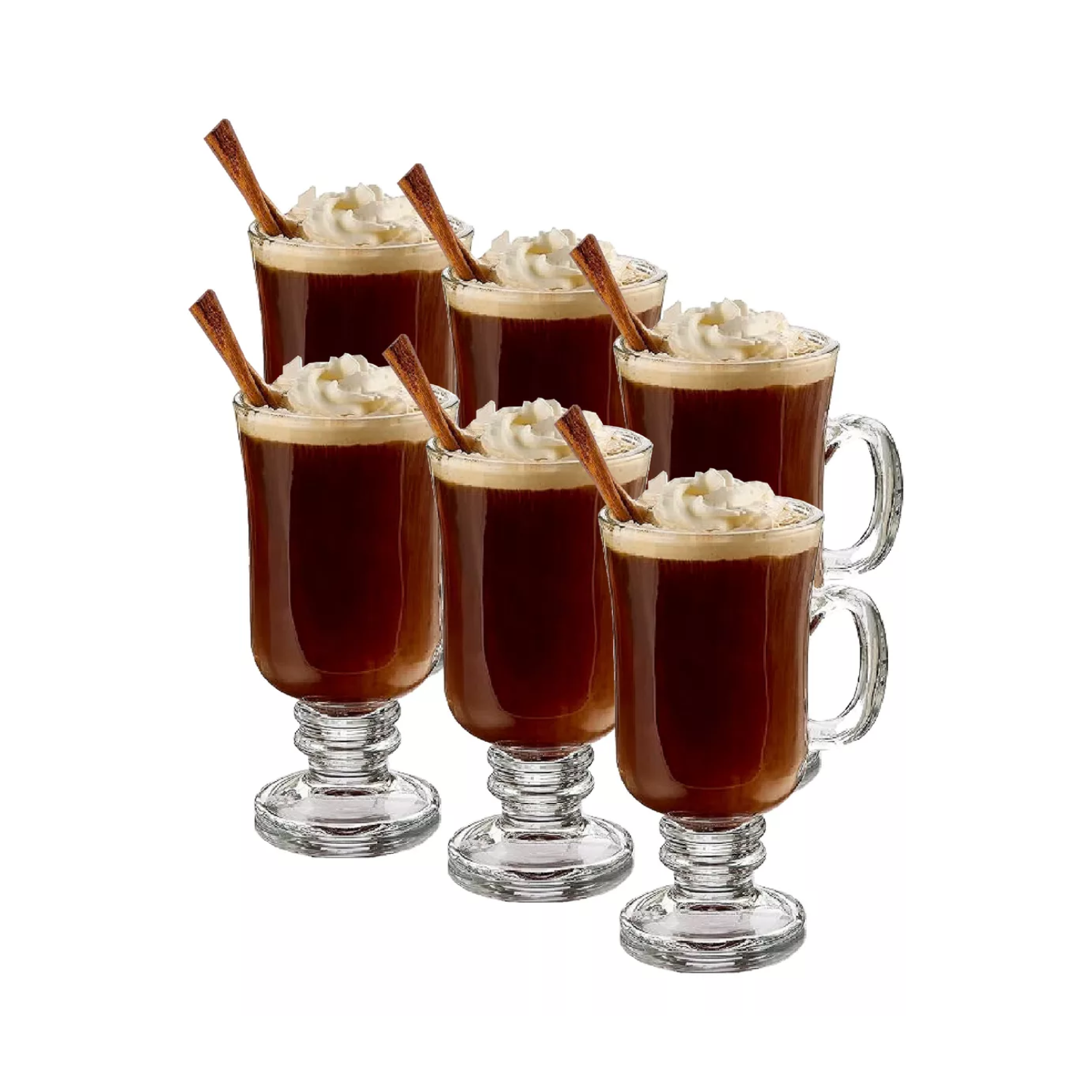 SET 6 TAZAS CAFÉ CAPUCCINO VIDRIO 250 ML - 3