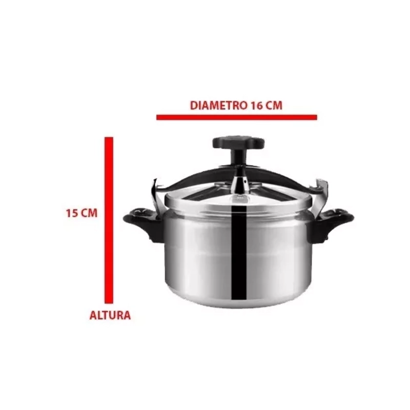 OLLA PRESIÓN ALUMINIO DLX 3 LITROS PLATEADO - 2