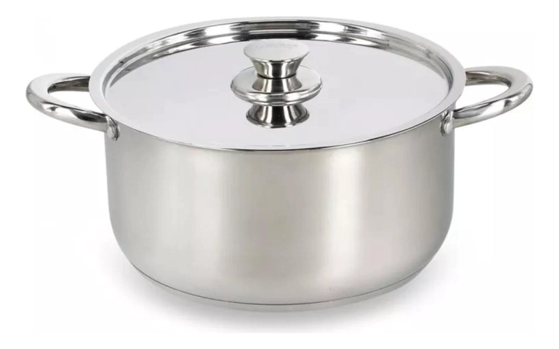 JUEGO BATERIA 6 PIEZAS OLLA COCINA ACERO INOXIDABLE PLATEADO - 2