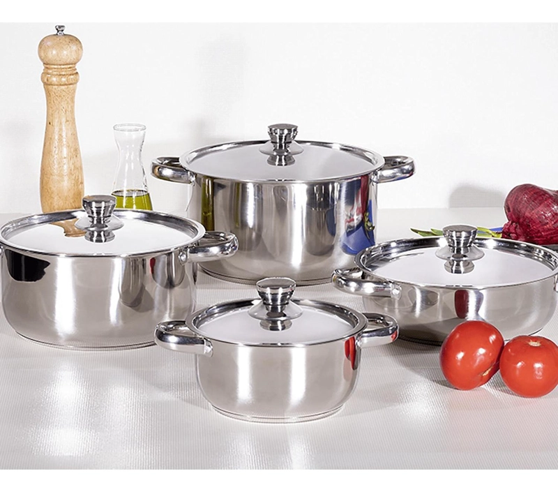 JUEGO BATERIA 6 PIEZAS OLLA COCINA ACERO INOXIDABLE PLATEADO - 5