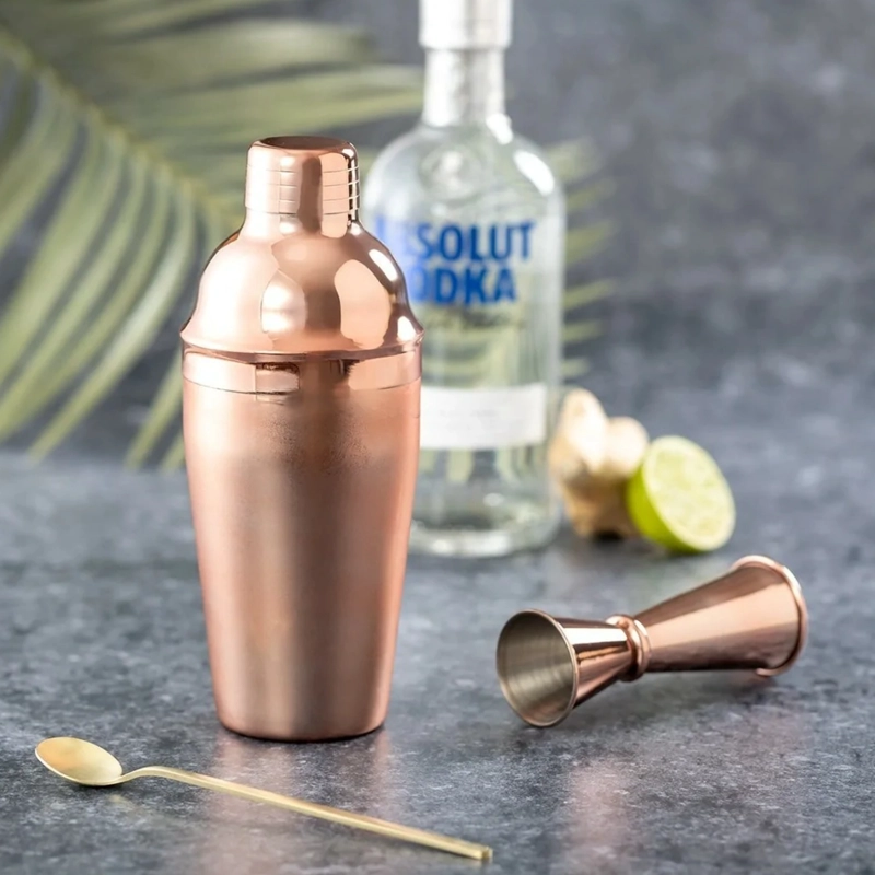 COCTELERA MEZCLADORA TRAGOS ACERO INOXIDABLE HAMBERLY 550 ML COBRE - 5