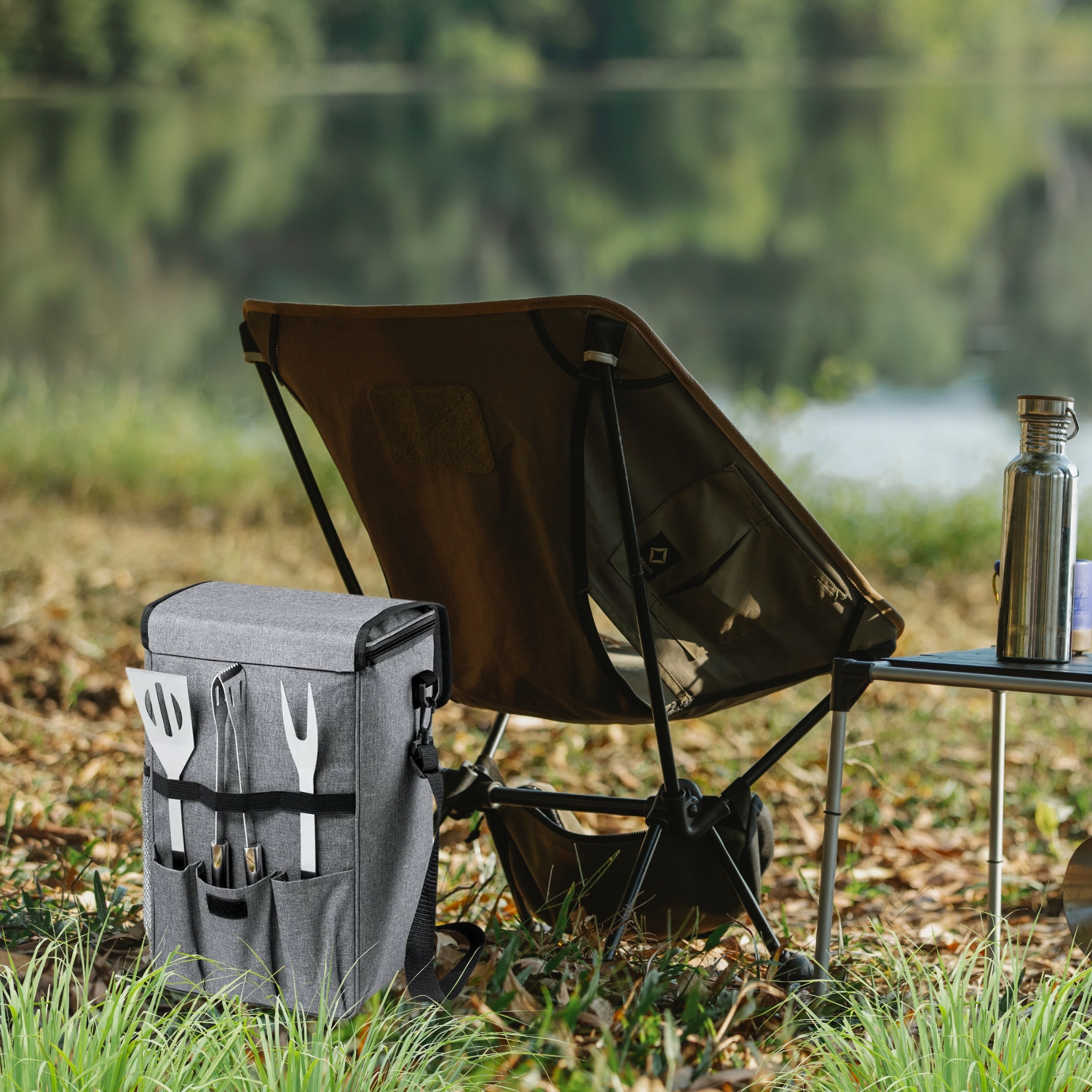 SET PARRILLERO BOLSO COOLER ARCADA 25X33X53 CM - 5