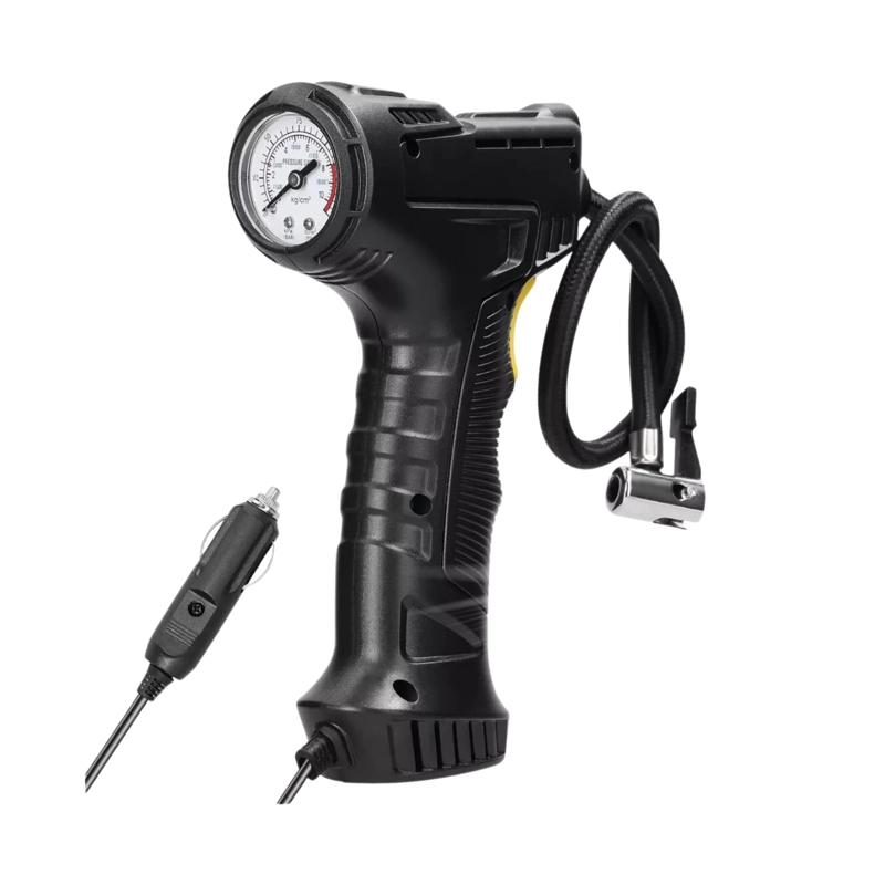 COMPRESOR PORTÁTIL 12 V 120 WATT INFLA NEUMÁTICO AUTO NEGRO - 1