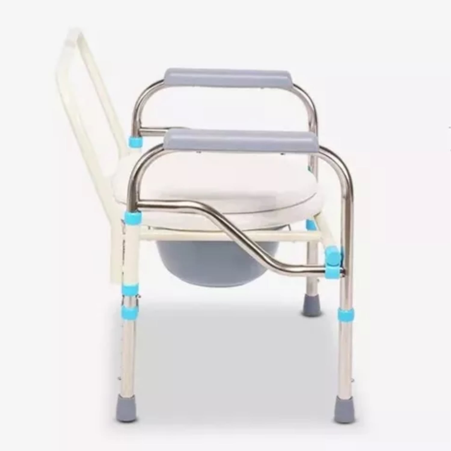 BAÑO INODORO WC PORTÁTIL PLEGABLE SILLA DUCHA BLANCO - 2