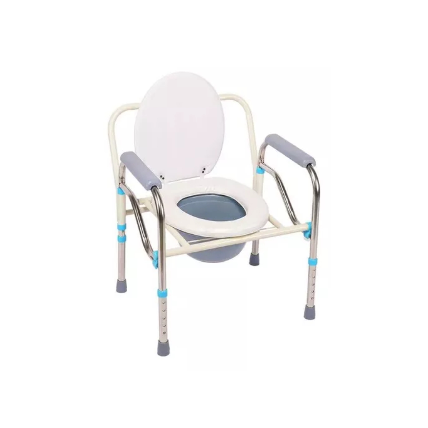BAÑO INODORO WC PORTÁTIL PLEGABLE SILLA DUCHA BLANCO - 4
